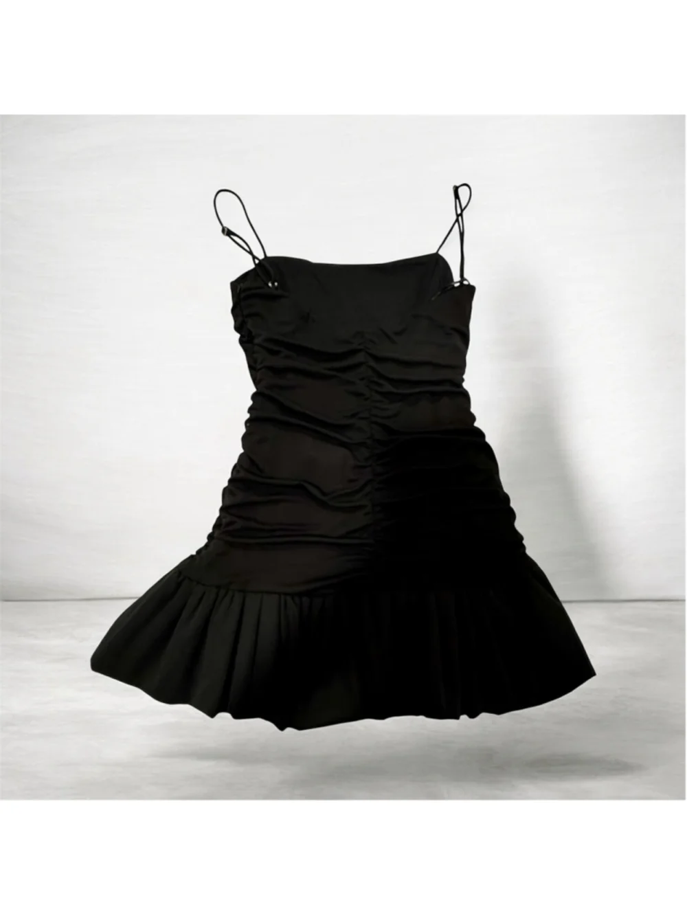 Zara Ruffled Ruched Dress Size S - Picture 6 of 7